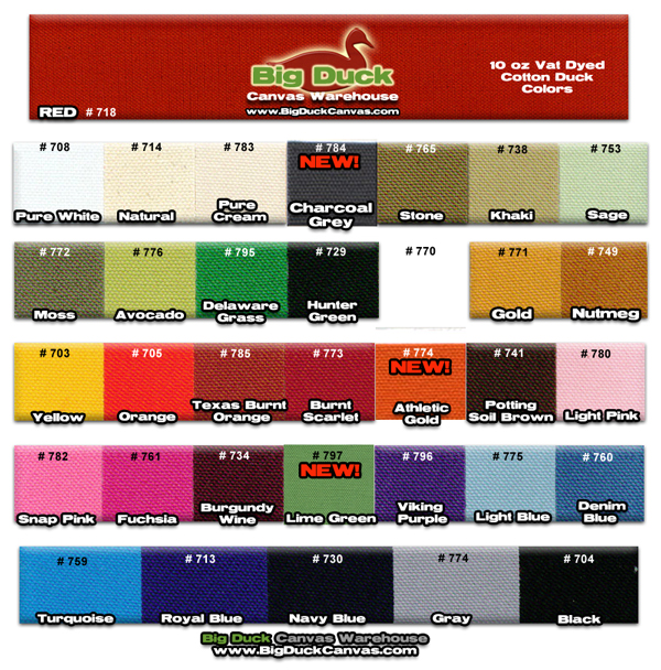 Ducksback Colour Chart