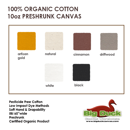 Organic Preshrunk Cotton Canvas Fabric